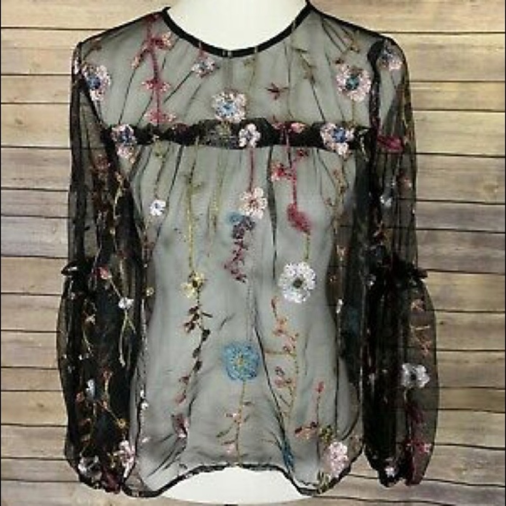 Sheer floral blouse